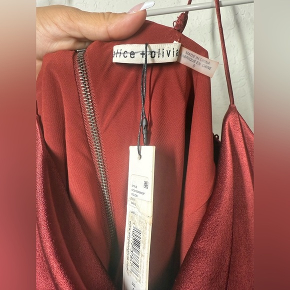 NWT Alice + Olivia Harmony Draped Slip Mini Dress Size 0 - Picture 9 of 13